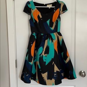 Anthropologie Brushstroke Print Dress Size 0